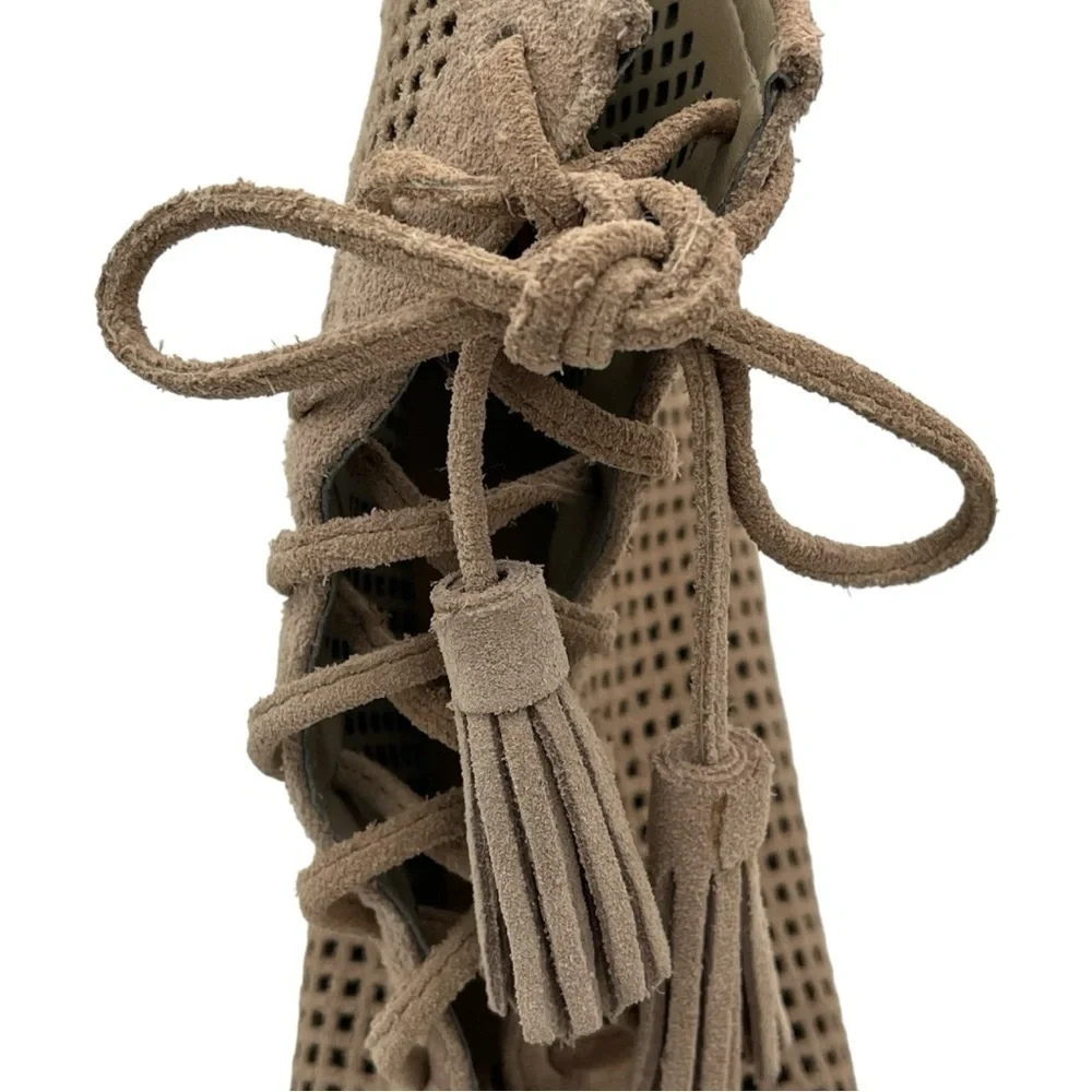 Marc Fisher Shaini Perforated Lace-up Peep Toe Ankle Booties